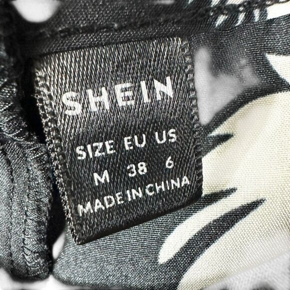 Shein Black Feather Print Sleeveless Maxi Dress Size M - Picture 5 of 12